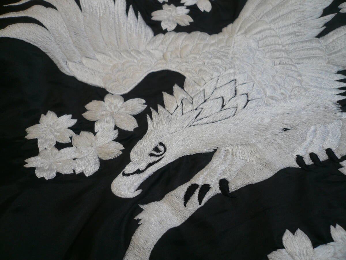 CREATURE FROM THE LIVING クリーチャーフロムザリヴィング スカジャン リバーシブル 刺繍 鷹 桜 熊？ サイズ：S_画像8