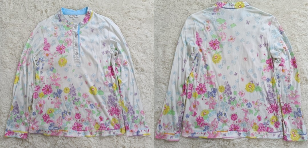 LEONARDのカットソー3点まとめ売り【①ネイビーの花柄】【②白地の花柄】【③水色の総柄】【コットン】【レオナール】1000円スタート_画像5