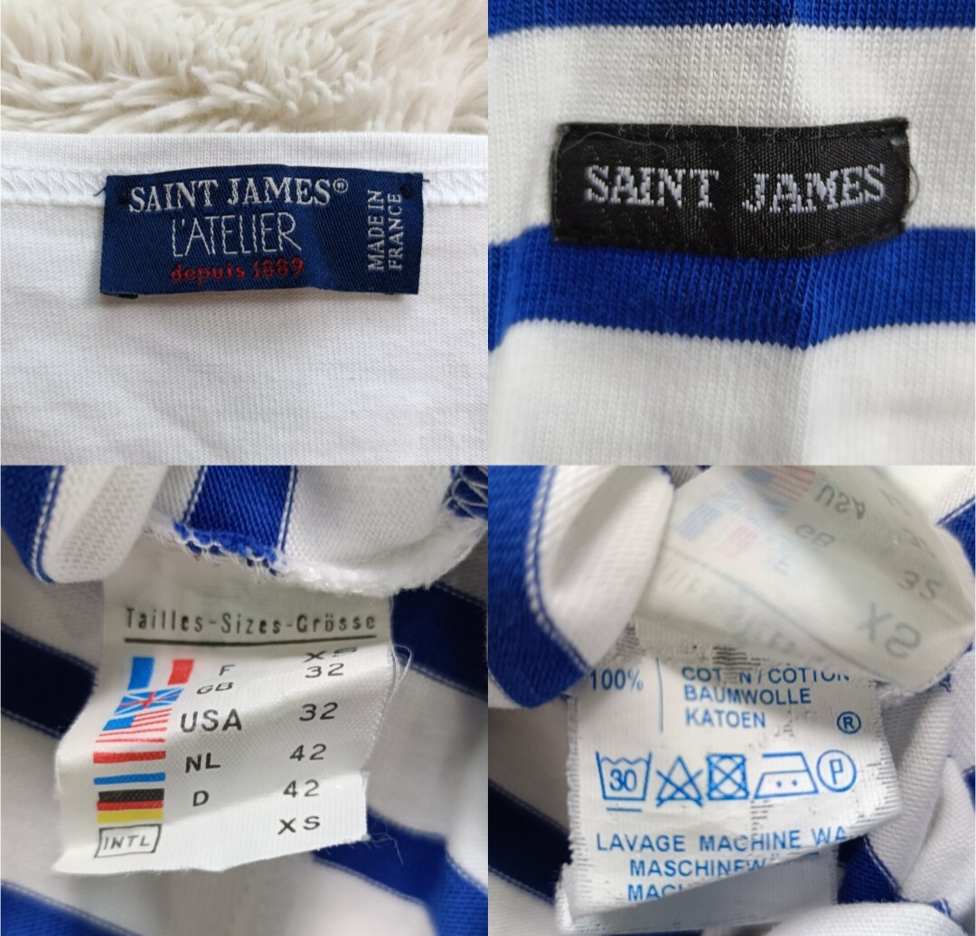 SAINT JAMES セントジェームス カットソー【XSサイズ】【ボーダー】【長袖】【コットン】【フランス製】1000円スタート_画像7