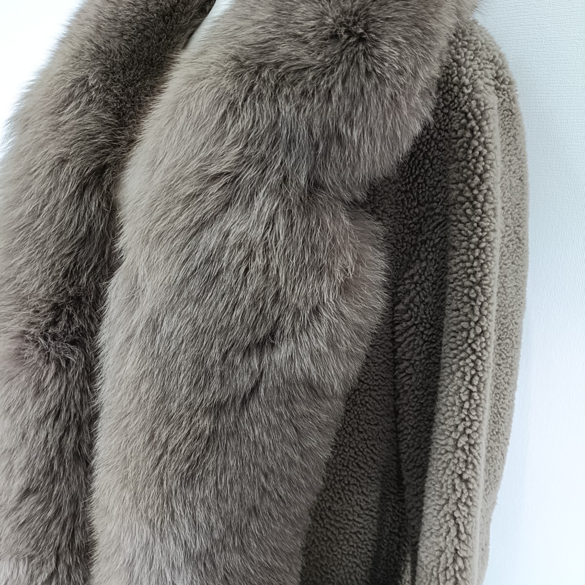 BLANCHA ブランカ ムートンコート【サイズ38 M相當】【リバーシブル】【極美品未使用級】【ブルーフォックス】148000円スタート