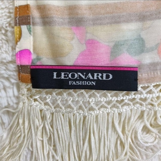 LEONARDre владелец -ru большой размер бахрома палантин примерно 148.×65.( бахрома примерно 8.)3000 иен старт