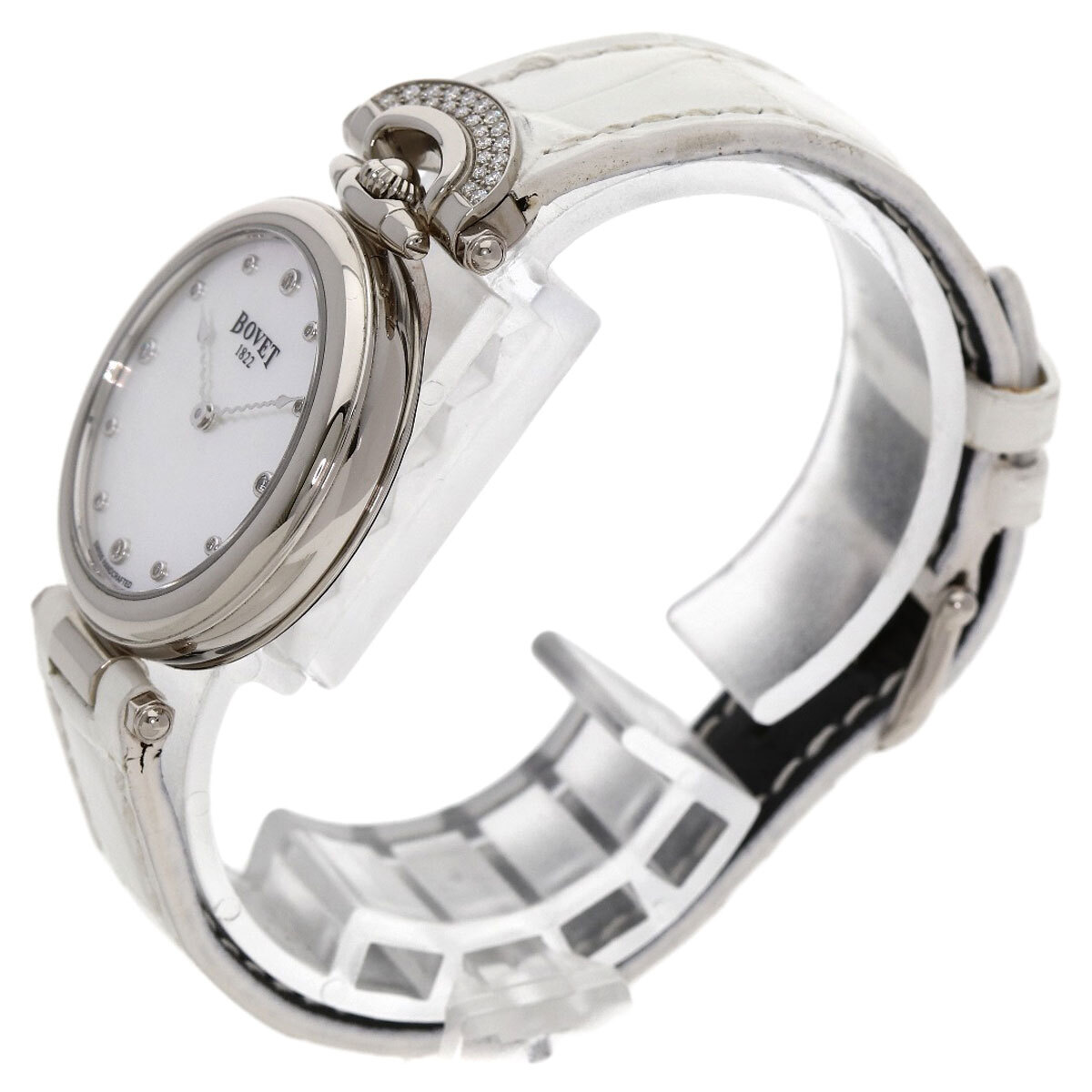 BOVETboveH28WQ055-SD2 полный lie12P бриллиант наручные часы K18 белое золото есть гетры женский б/у