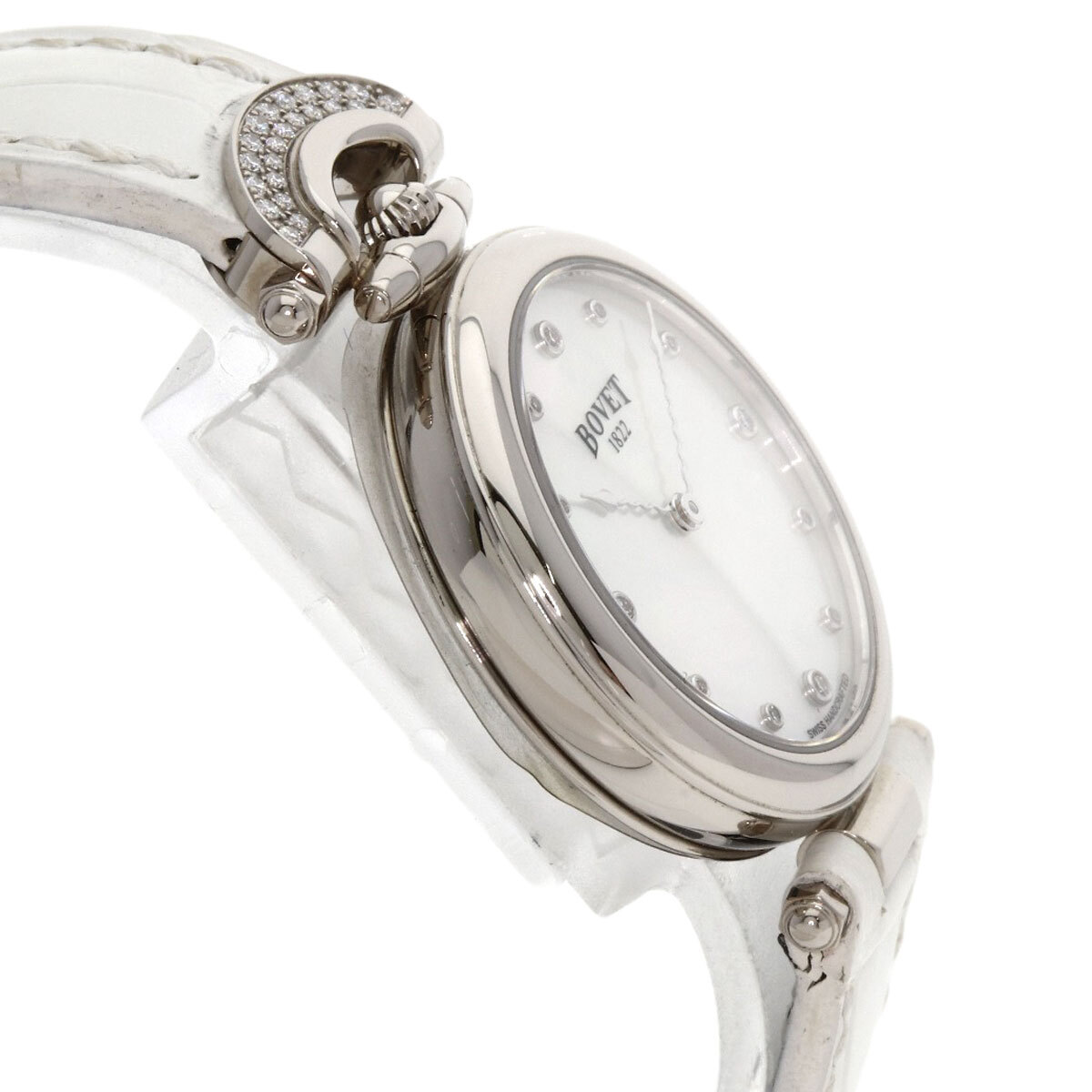 BOVETboveH28WQ055-SD2 полный lie12P бриллиант наручные часы K18 белое золото есть гетры женский б/у