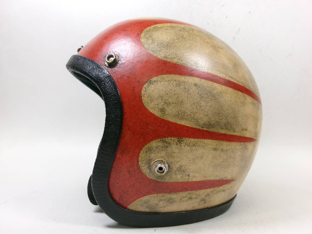 XSシェル！ 70s ジェットヘルメット 目深加工済み M カスタムペイント ★ 70年代 ROP 4170 GRANT PIP GP-2 LSI-4150 BELL 500TX R-T YODERの画像3