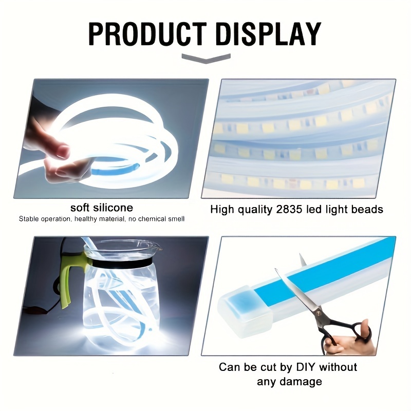 автомобильный LED лента свет капот свет 180cm ice blue бледно-голубой cut обработка возможно 12V водонепроницаемый soft силикон оборудование орнамент яркий двусторонний лента t6873