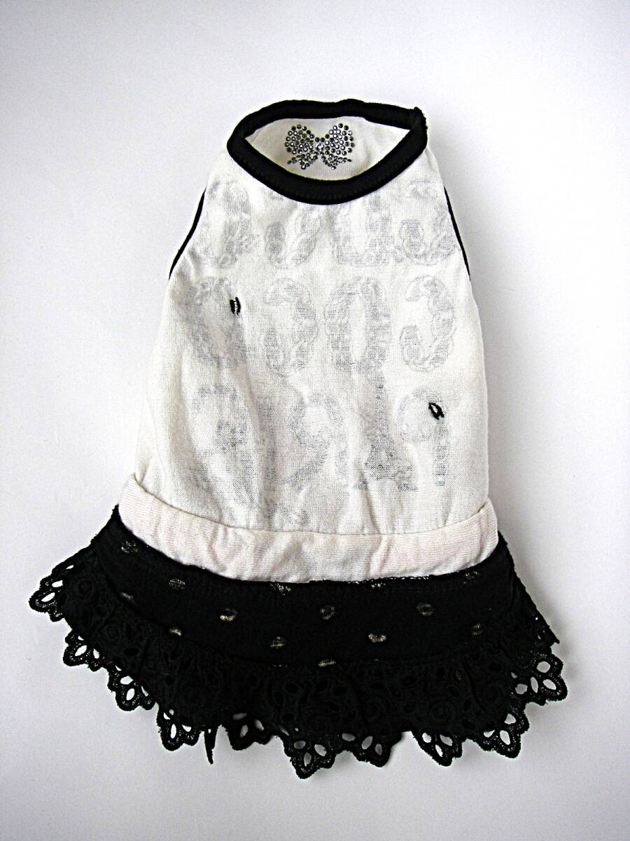 PARIS EROTICA maniac ノースリーブ・ワンピース COCO柄 ラインストーン/スタッズ/リボンのデコレーション サイズSS 　パリエロ_画像10