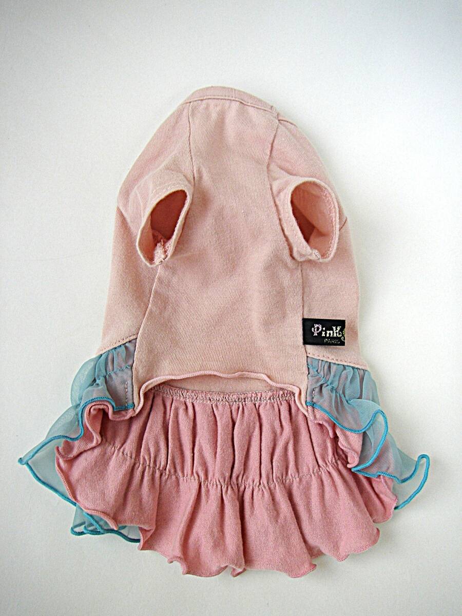 PARIERO Pink Gold 半袖ワンピース レースフリルのデコレーション サイズXS パリエロ ピンクゴールド_画像7