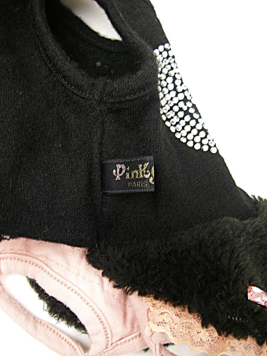 PARIERO Pink Gold フリル・ペチパンツ付きワンピース スタッズ/ラインストーンのデコレーション サイズSS パリエロ ピンクゴールド_画像9