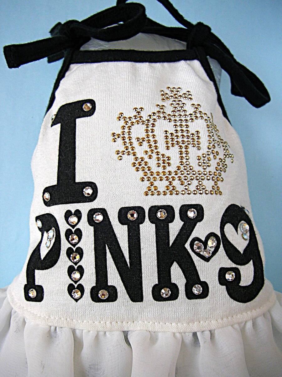 PARIERO Pink Gold ペチパンツ付きタンクトップ・ワンピース スタッズ/ラインストーンのデコレーション サイズXS パリエロ ピンクゴールド_画像3