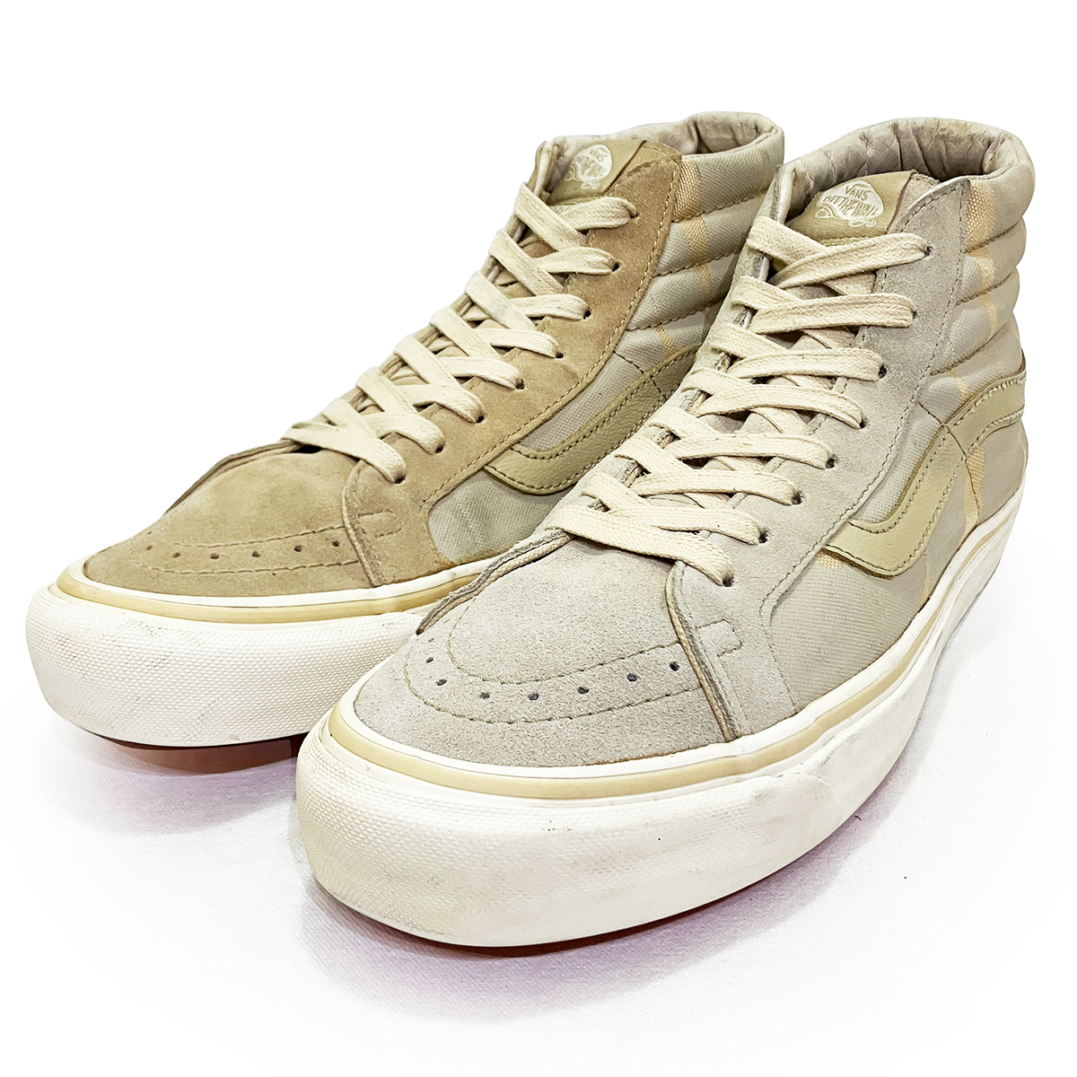 バンズ スケートハイ アンディフィーテッド ベージュ グレー 26.5cm VANS SK8-HI UNDEFEATED 正規品 カジュアル ファッション コラボ 別注_画像1