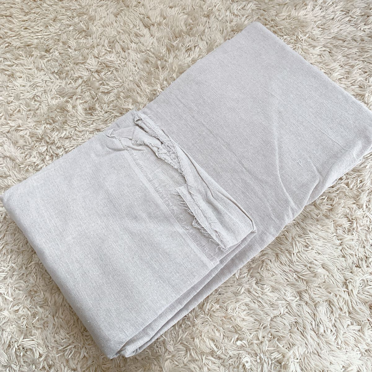 【開封のみ】KMS★綿 麻 コットン リネン DIY 手芸用 生地 幅150cm【長さ：4m】 (4m, 白)送料無料_画像2