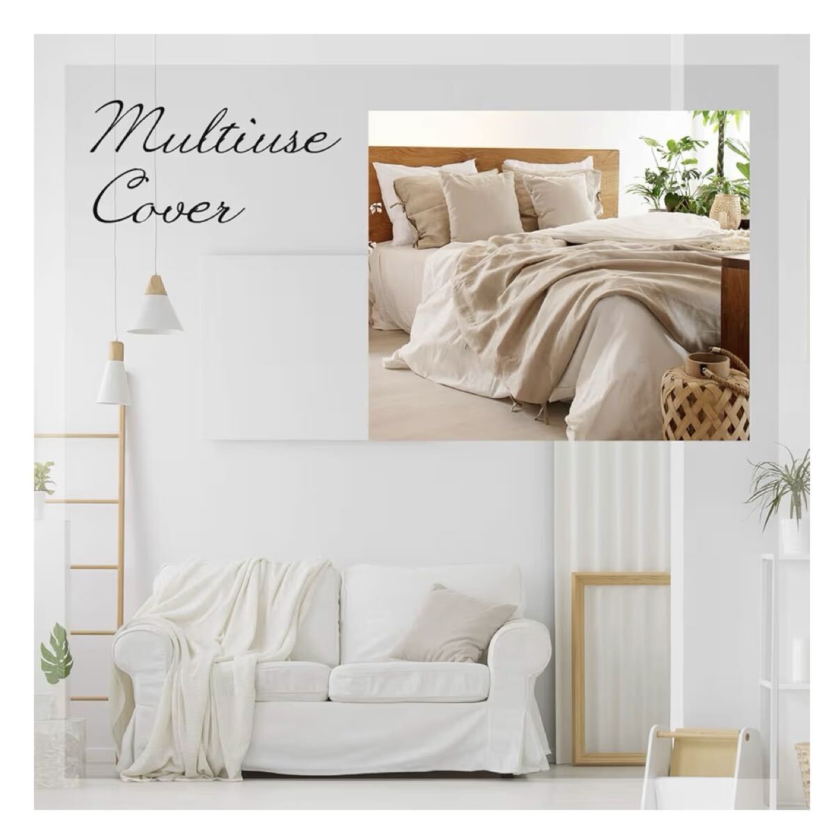 【開封のみ】KMS★綿 麻 コットン リネン DIY 手芸用 生地 幅150cm【長さ：4m】 (4m, 白)送料無料_画像6