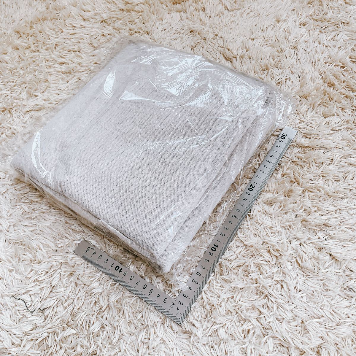 【開封のみ】KMS★綿 麻 コットン リネン DIY 手芸用 生地 幅150cm【長さ：4m】 (4m, 白)送料無料_画像10