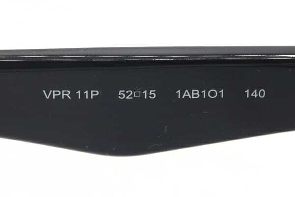 プラダ メガネフレーム VPR11P ブラック クリア 52□15 140 中古 アイウェア 眼鏡 ロゴ レディース メンズ_画像5