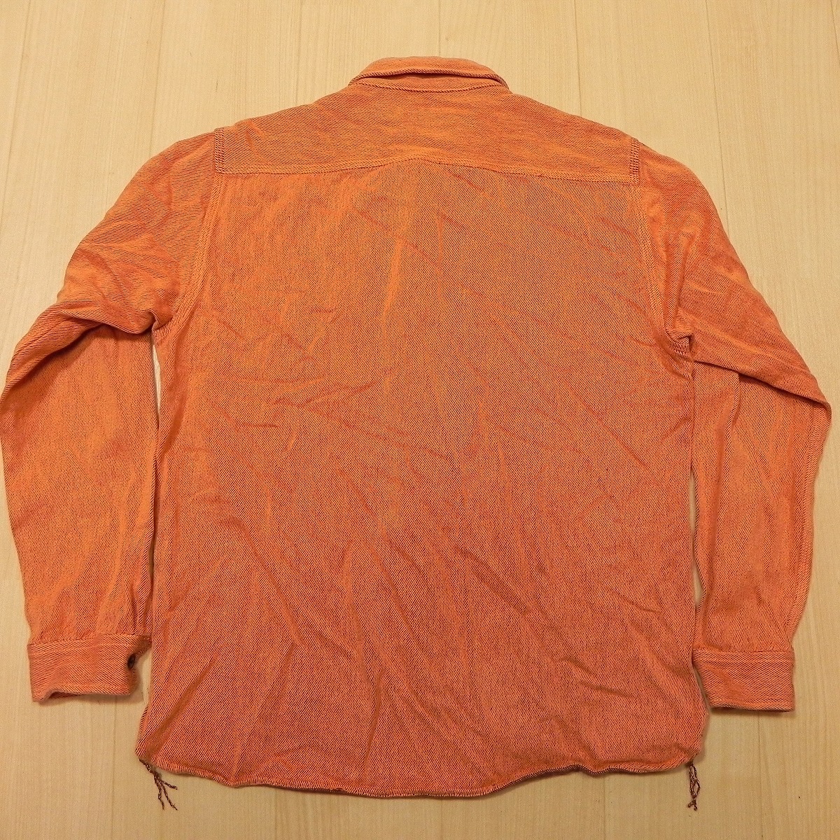 ★ HOUSTON ヘビーネル 40626 長袖 無地 マチ付き ネルシャツ XL ヒューストン 古着 即決 ★a_画像2