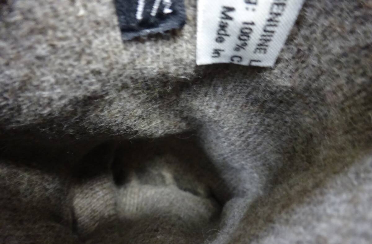 (R-44) кожаные перчатки кожа перчатка GENUINE LEATHER кашемир 100% черный чёрный б/у 