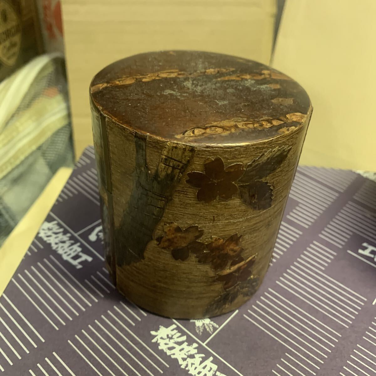  Sakura кожа умение банка для чая чайная посуда береза умение традиция изделие прикладного искусства 