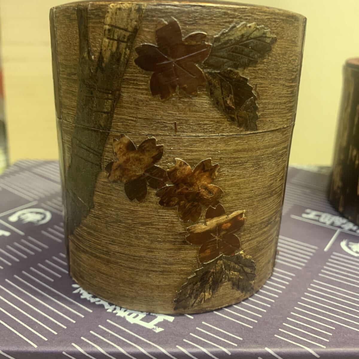  Sakura кожа умение банка для чая чайная посуда береза умение традиция изделие прикладного искусства 