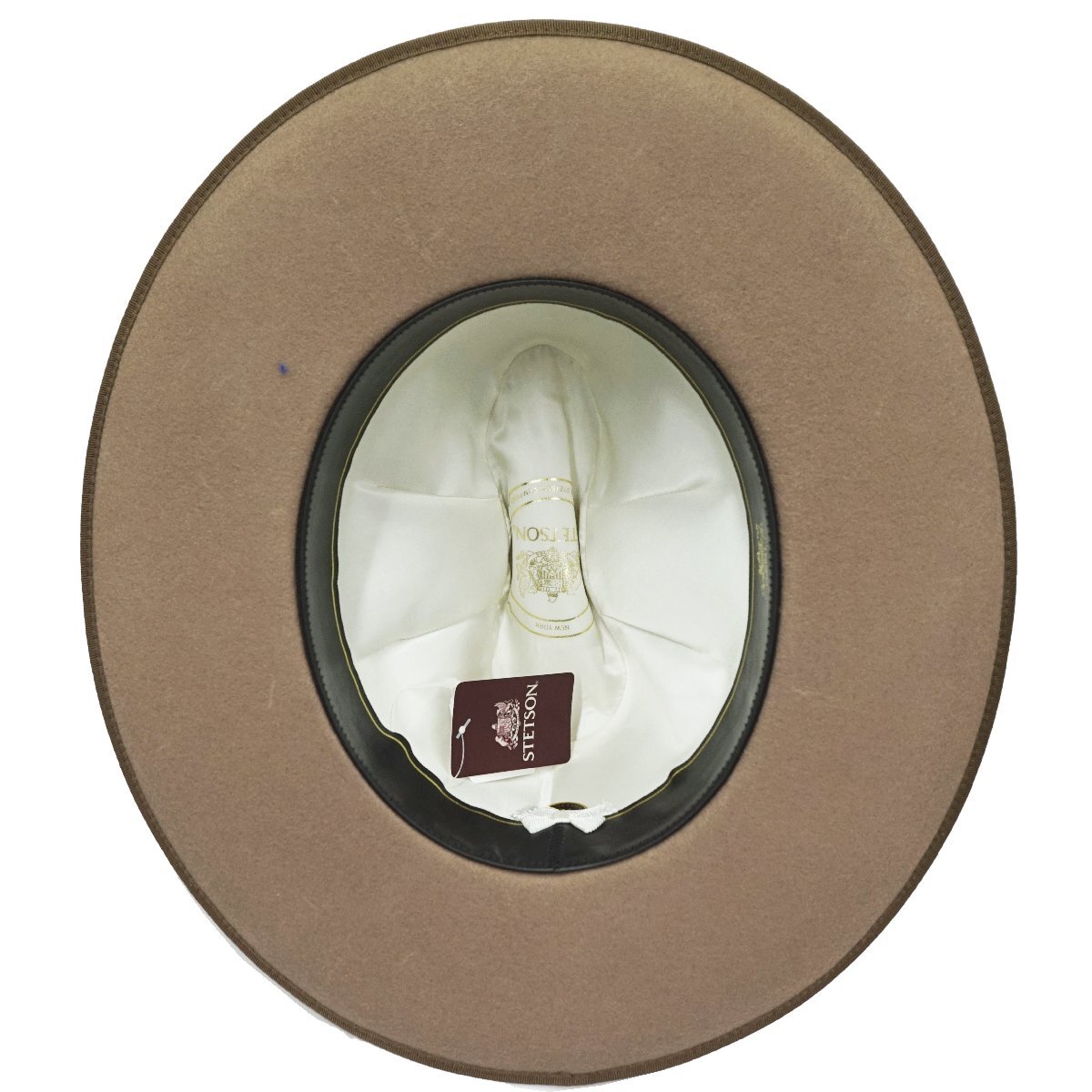【 STETSON 】ステットソン ★ 秋冬 ★ 日本製 ★ オープンロード ジャパン ★ 中折・ フェルトハット ★ ベージュ ★ 毛100％ ★ 58.0ｃｍ_画像6