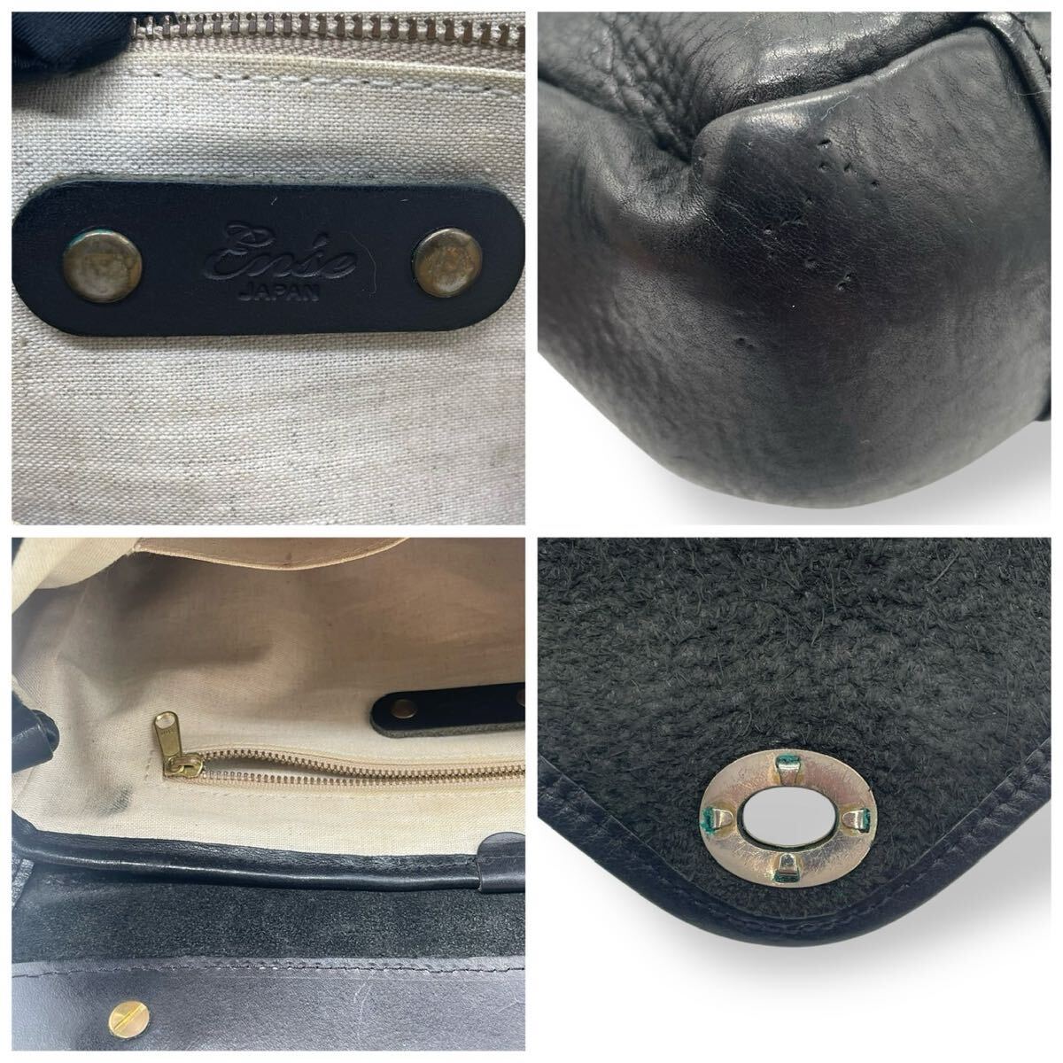 Ense アンサ ボックスショルダー ハンドバッグ 2way 本革 box shoulder S 肩掛け 斜め掛け シボ革_画像10