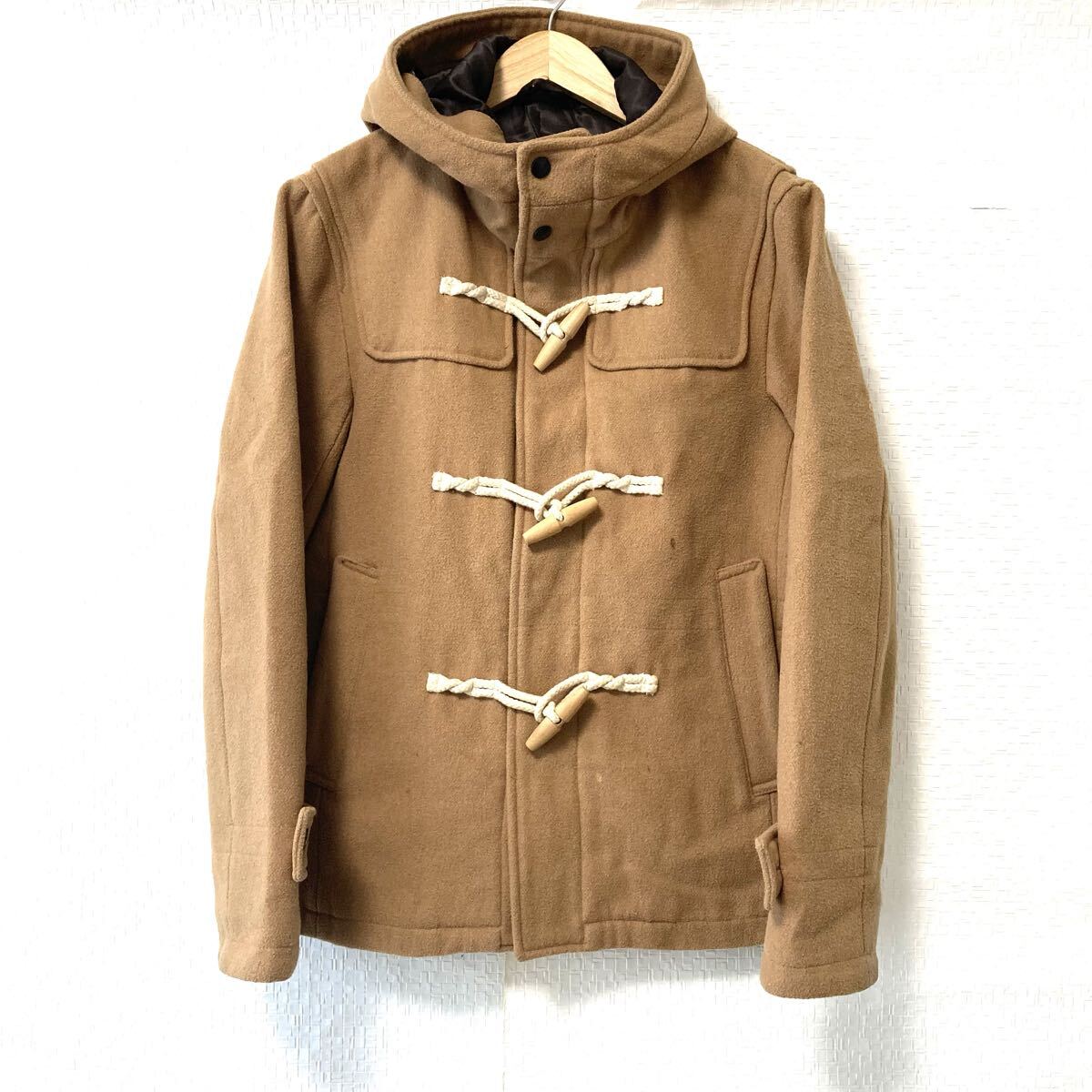 オンオフいつでも使える◎【BROWNY】ブラウニー ウール混 ダッフルコート 防寒 アウター 通勤 お洒落 ブラウン メンズ L/Y36808UU_画像2