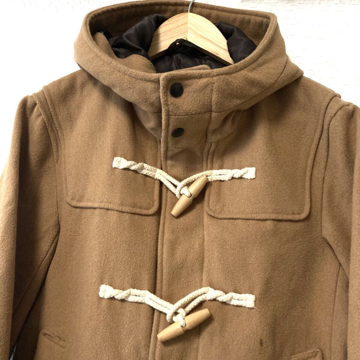 オンオフいつでも使える◎【BROWNY】ブラウニー ウール混 ダッフルコート 防寒 アウター 通勤 お洒落 ブラウン メンズ L/Y36808UU_画像5