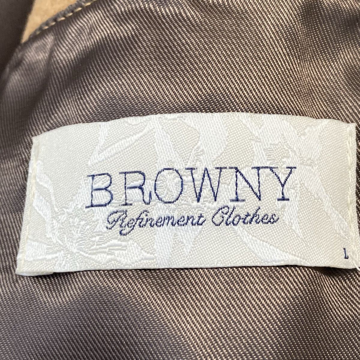オンオフいつでも使える◎【BROWNY】ブラウニー ウール混 ダッフルコート 防寒 アウター 通勤 お洒落 ブラウン メンズ L/Y36808UU_画像7