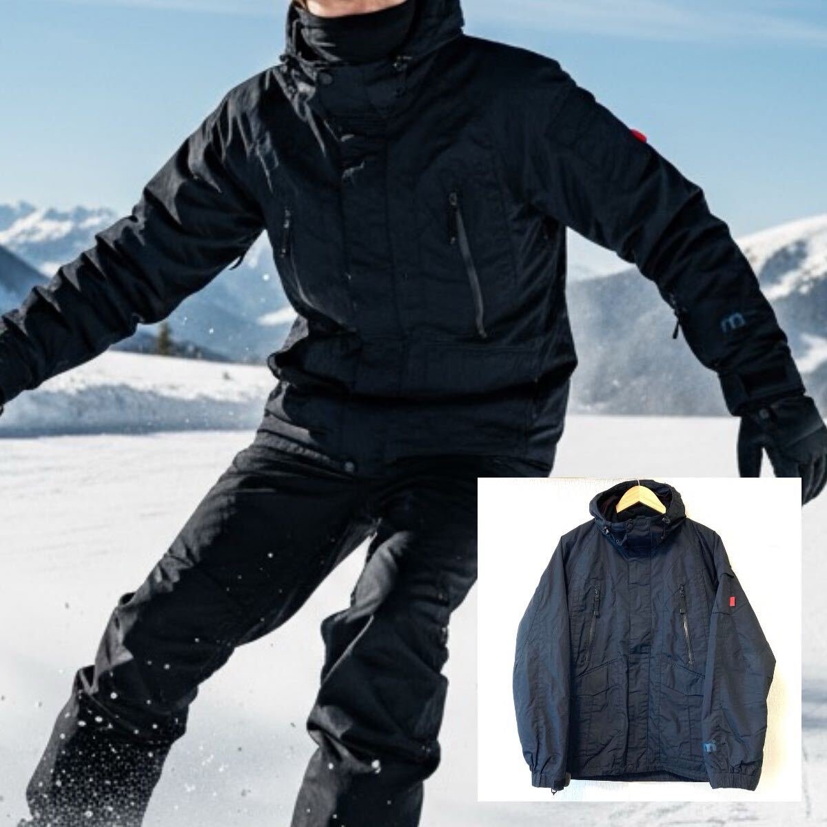 これからのウィンターシーズンに！【mistral】ミストラル ナイロン100% スノーウェア スキージャケット スノボ スノーボード 黒 S/Y37080UU_画像1