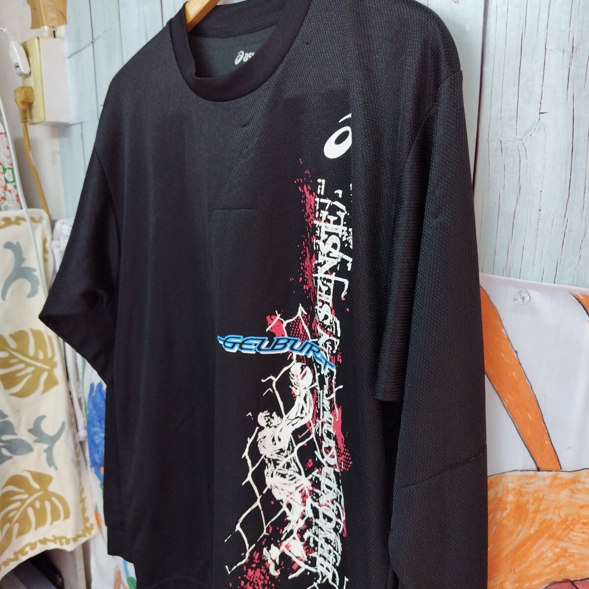 アシックス asics 長袖 ブラック Tシャツけ６６６　メンズオーサイズ_画像4