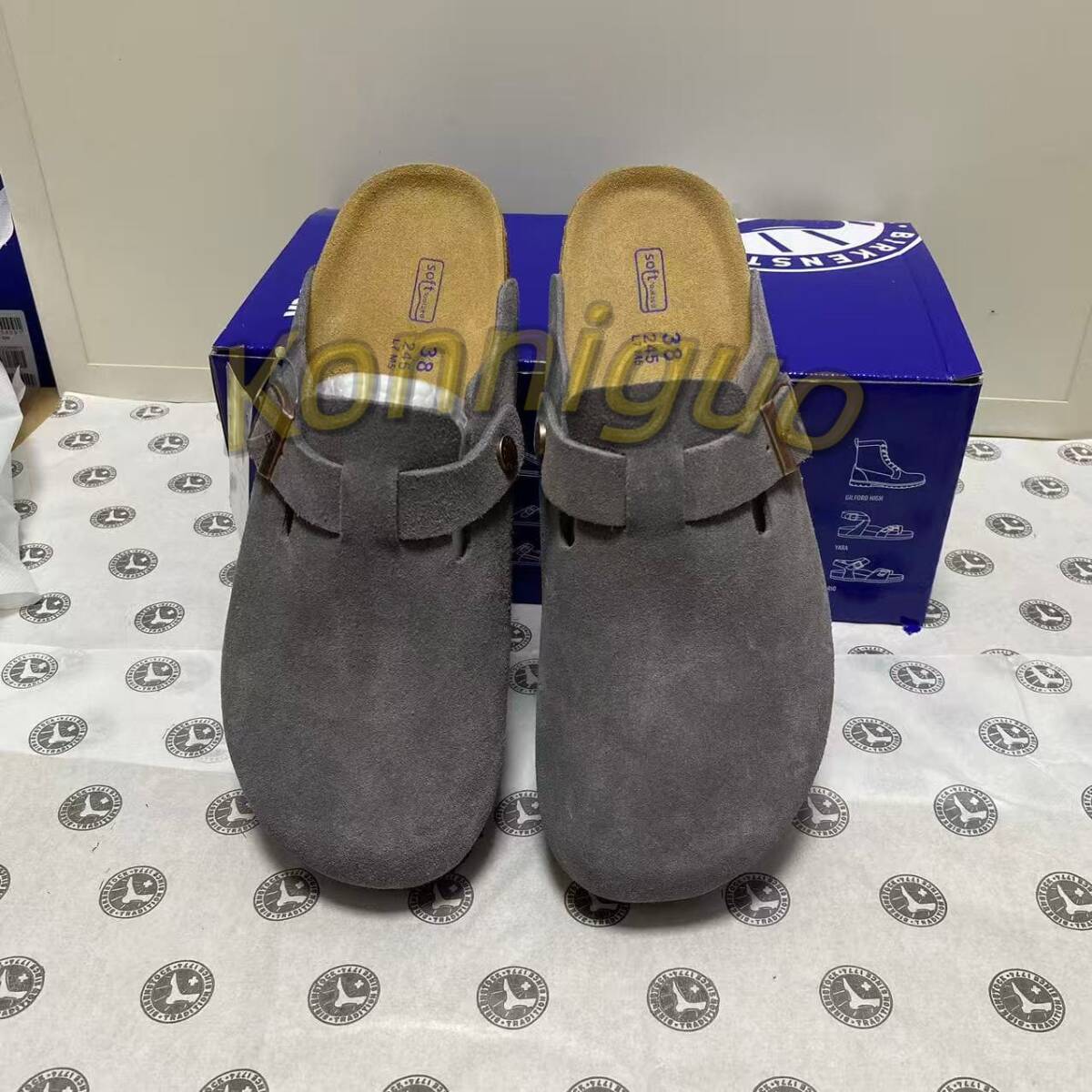 BIRKENSTOCK ビルケンシュトック ボストン サンダル レディース メンズ グレー_画像3