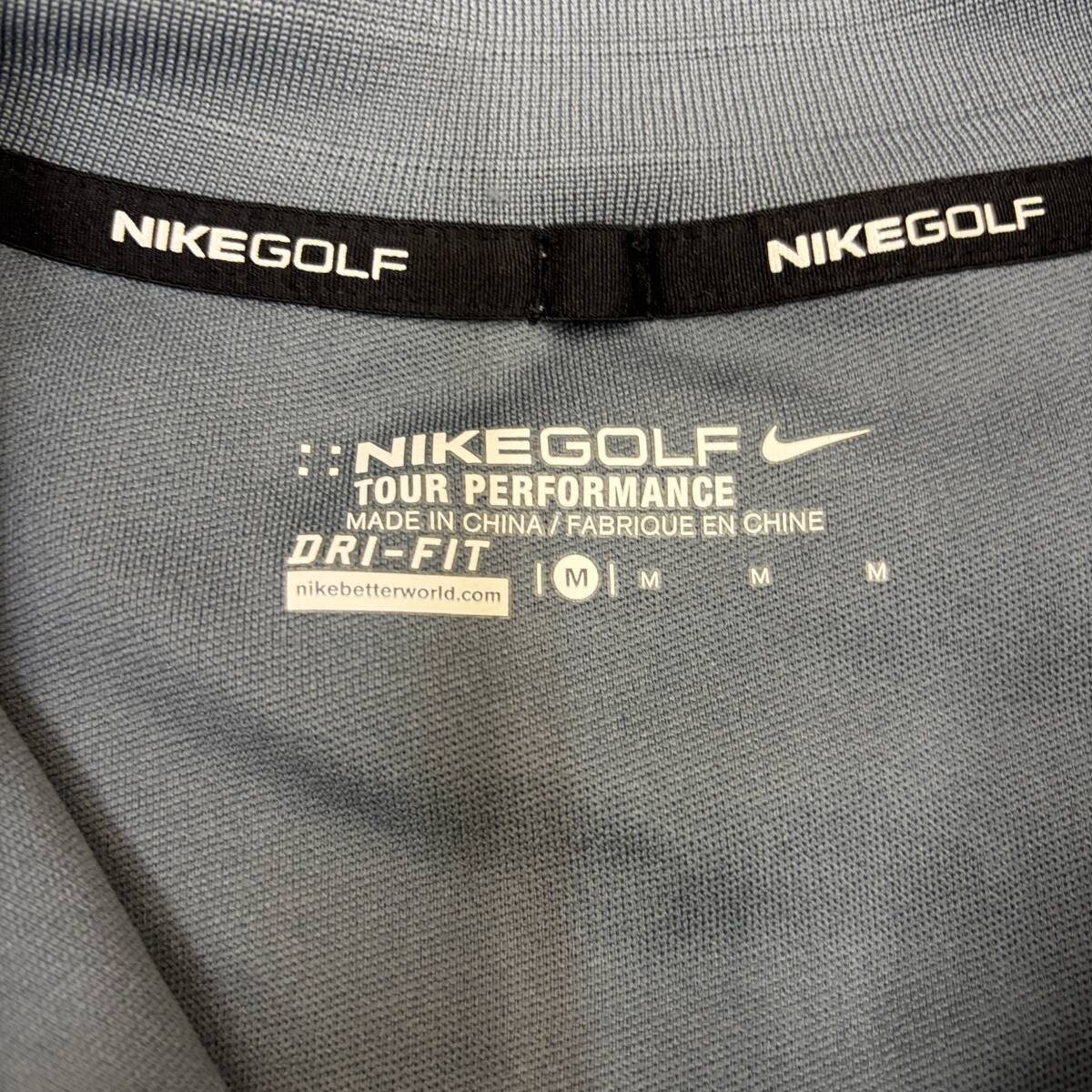ナイキゴルフ DRI-FIT ツアーパフォーマンス ジャケット ブルゾン グレー M メンズ ほつれあり スウッシュロゴ 前面プリント ポリエステル_画像2