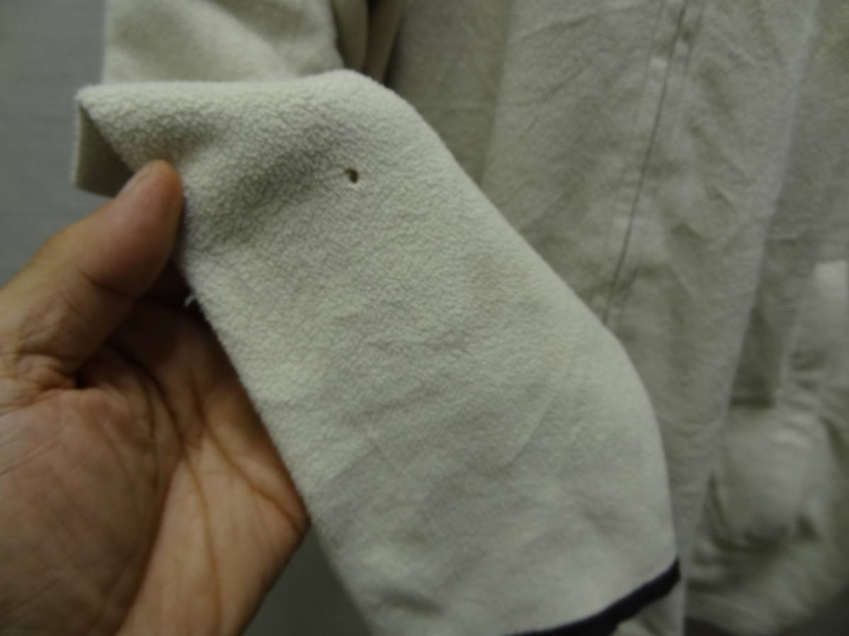 全国送料無料 リーボック Reebok メンズ ポリ100%素材薄いベージュ色フリース素材 ジップジャケット M_画像8