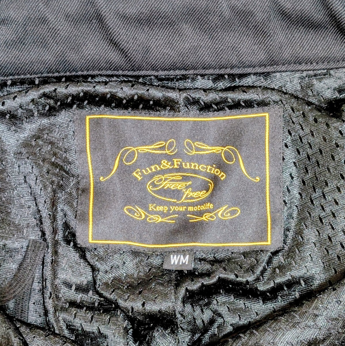 FREE×FREE フリーフリー バイク用 プロテクター付 程度良好 ライディング デニムカーゴパンツ WM 黒 レディース_画像6