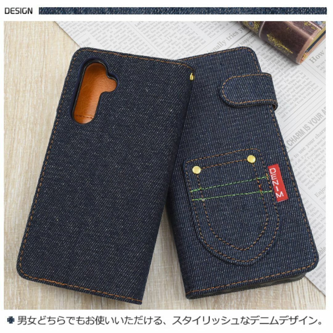 Galaxy A54 5G SC-53D/SCG21 デニムデザイン手帳型ケース/ギャラクシースマホケース_画像2