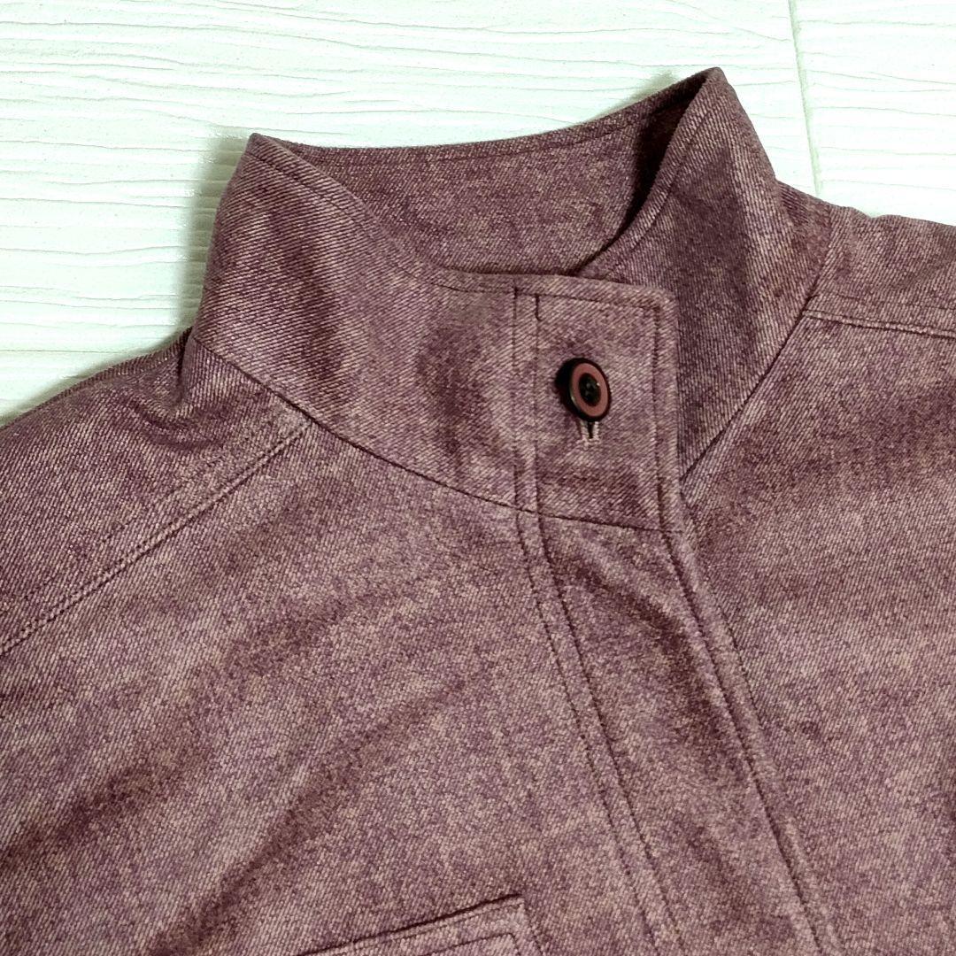 noa-ge ノアジェ バックベルト 2wayネック ジャケットコート クラシカルエレガント パープル スタンドネック 袖スリット L _画像7