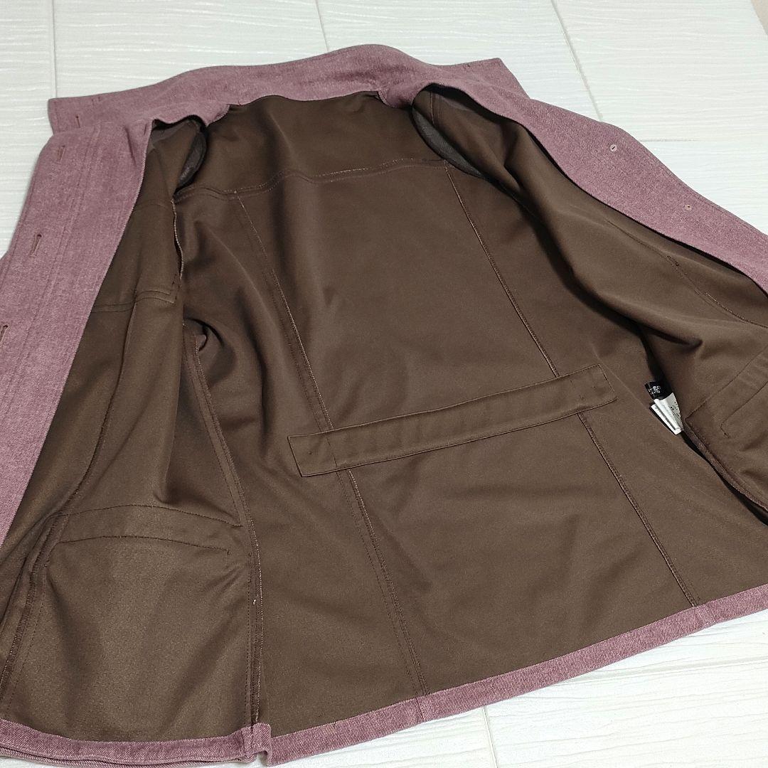 noa-ge ノアジェ バックベルト 2wayネック ジャケットコート クラシカルエレガント パープル スタンドネック 袖スリット L _画像9