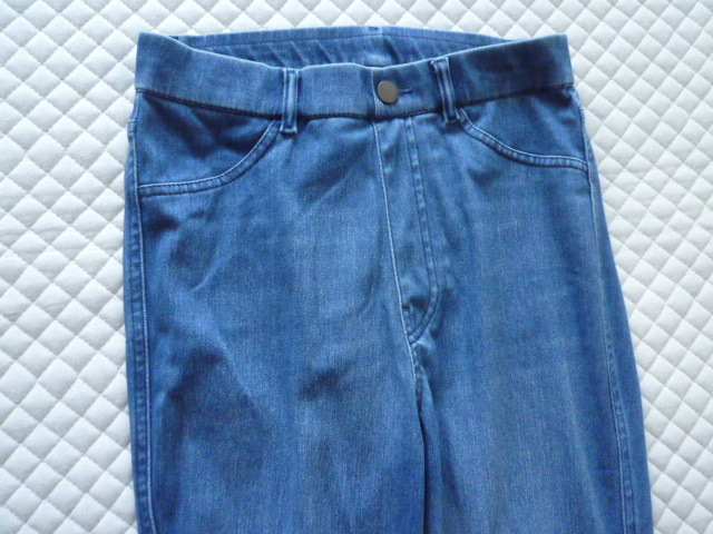 UNIQLO ユニクロ デニム風 パンツ M ブルー ウエストゴム_画像2