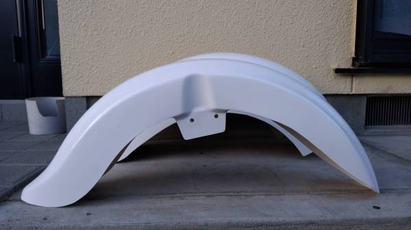 【限定 安心の取り付け確認済!】ヤマハ ドラッグスター250用 社外フェンダーセット(白ゲルコート)_画像3