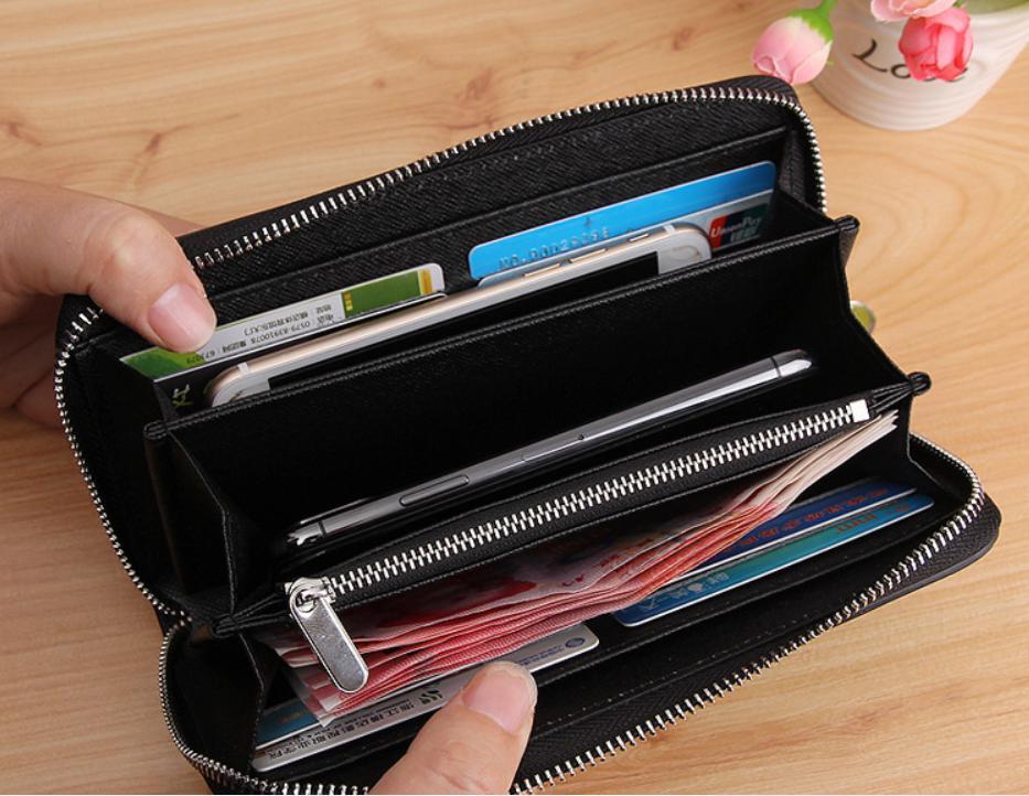 送料無料 長財布 メンズ ジッピー ウォレット エピレザー 本革 ラウンドファスナー レディース プレゼント 大容量 高級感 黒 ブラック_画像5