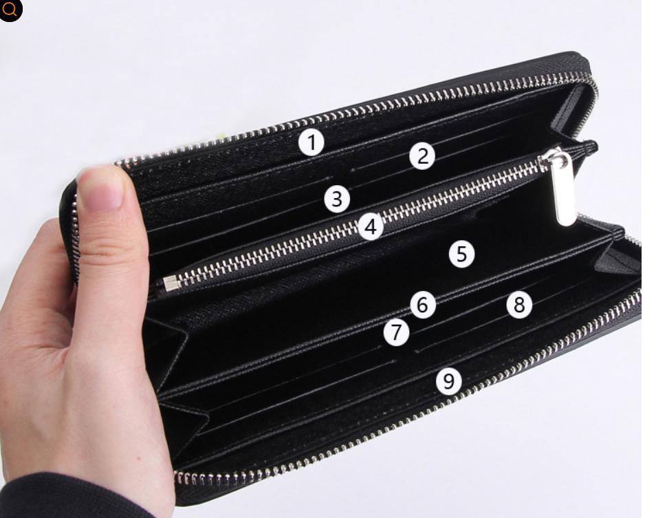 送料無料 長財布 メンズ ジッピー ウォレット エピレザー 本革 ラウンドファスナー レディース プレゼント 大容量 高級感 黒 ブラック_画像8