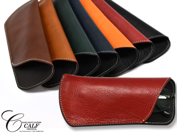 CALF машина f натуральная кожа очки кейс красный red красный сделано в Японии одна сторона . разница включено тип открытый модель очки очки при дальнозоркости почтовая доставка бесплатная доставка 