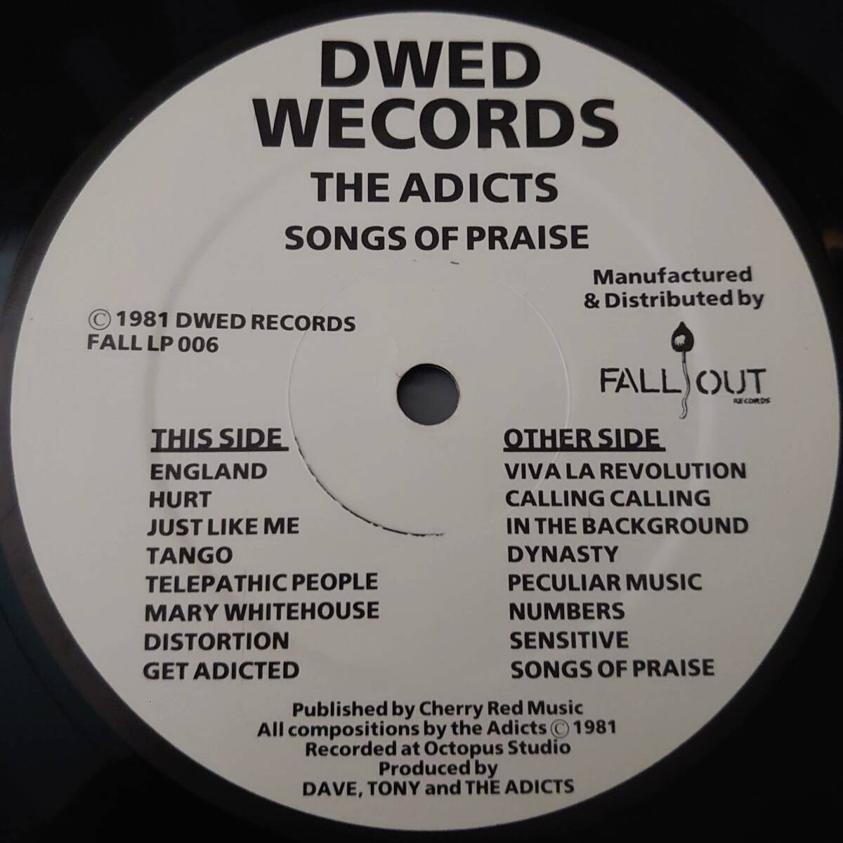 1982 UKリイシュー THE ADICTS / Songs Of Praise_画像4