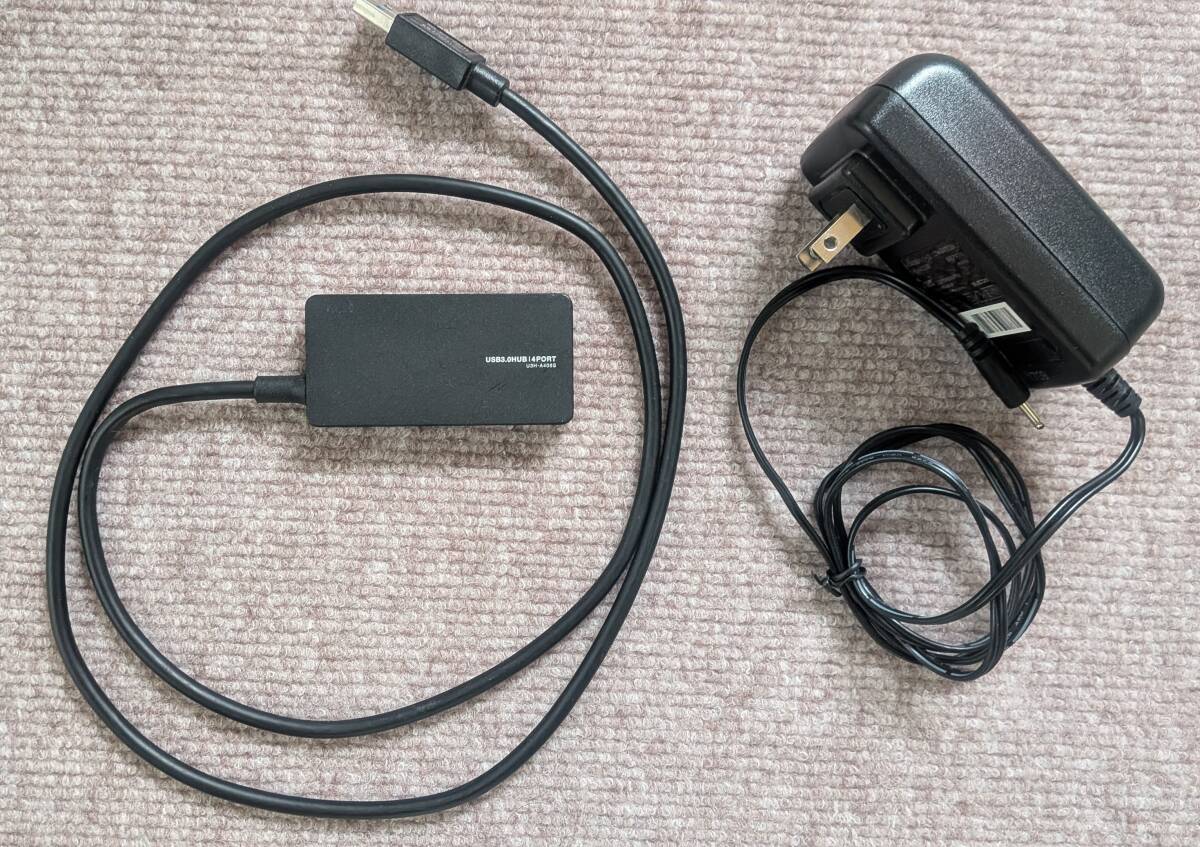 USB-HUB USB3.0 4ポートU3H-A408S ELECOM　USBハブ　セルフパワー 　大電流供給ACアダプタ付（４A）　