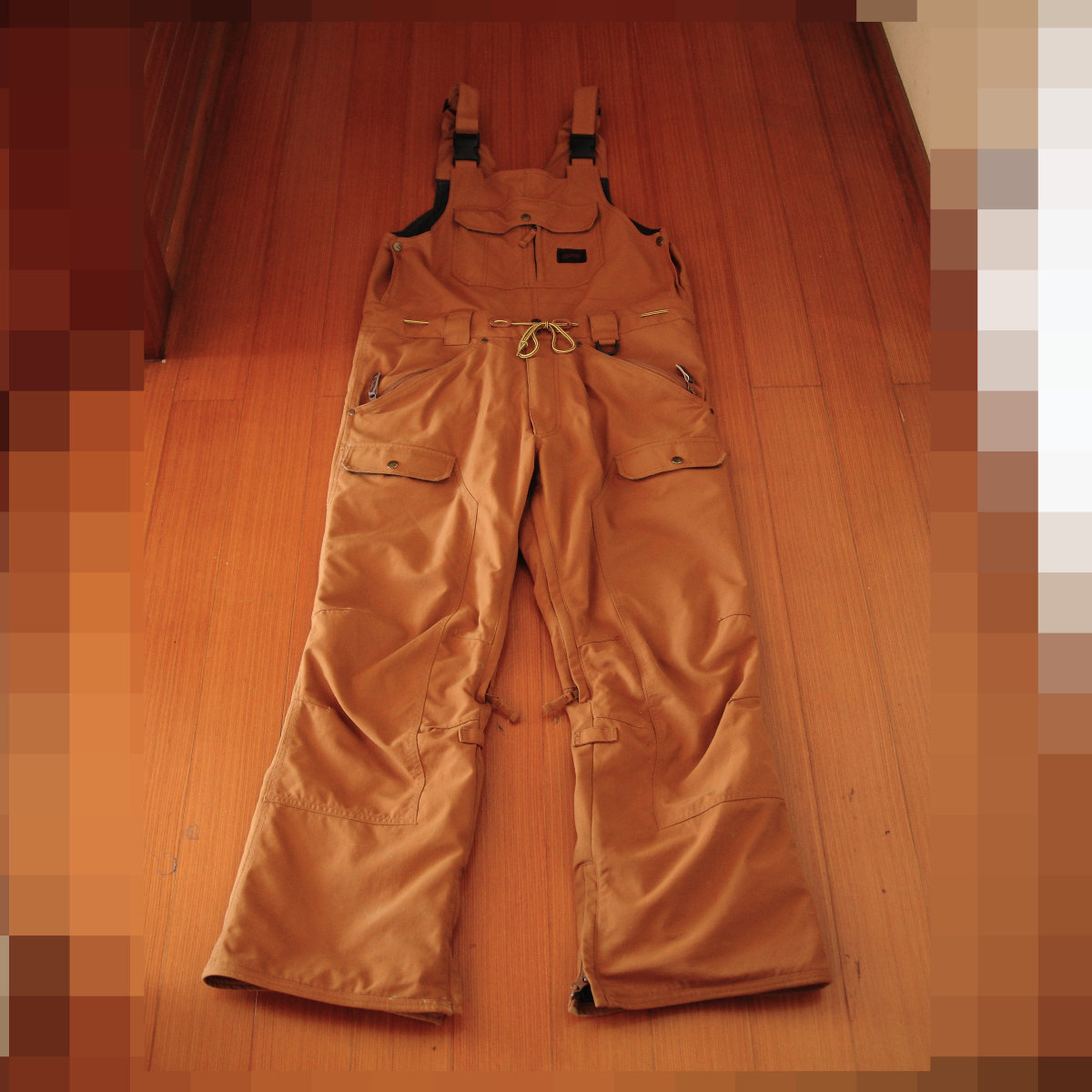 BILLABONG ビラボン ビブパンツ 布施 忠モデル カーキ L USED美品_画像1