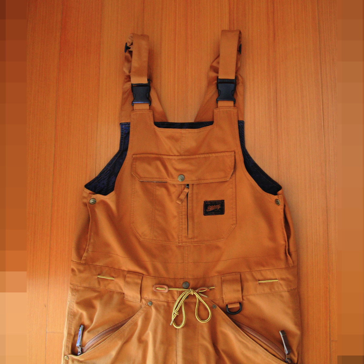 BILLABONG ビラボン ビブパンツ 布施 忠モデル カーキ L USED美品_画像3