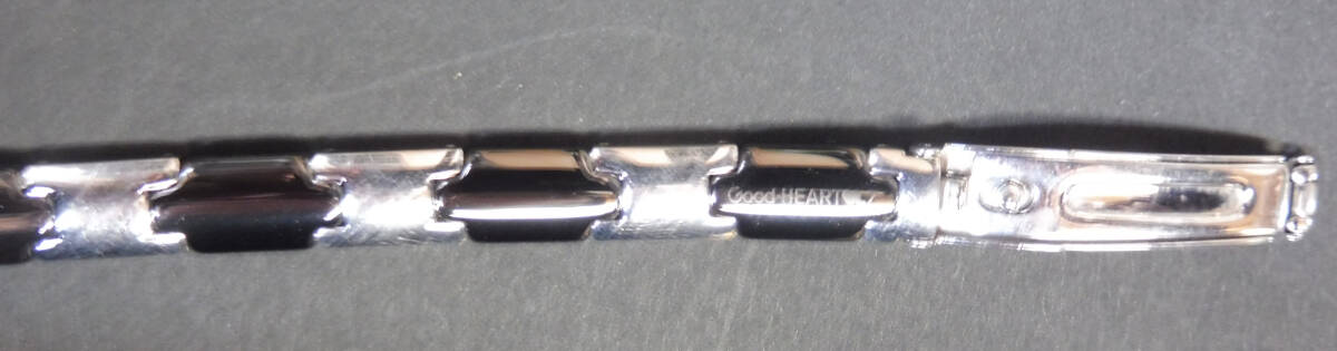 身体の周波数を整える★グッドハーツブレスレット ブランノワール 腕まわり18.5cm 32g ゆったりめ Ｇood-ＨＥＡＲＴＺ ＳＳ316Ｌ_画像3
