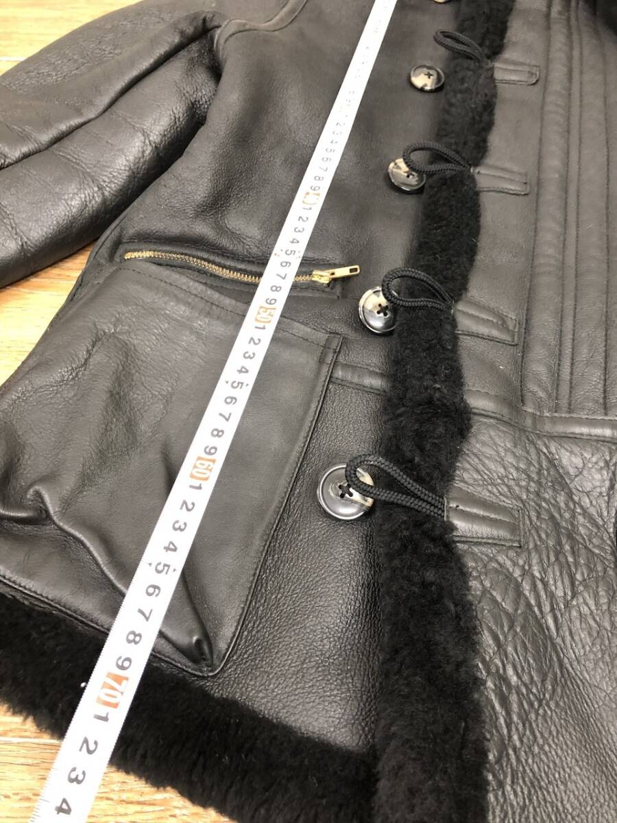 B-7 フライトジャケット ムートン 羊革 コート アウター メンズ TYPE B-7 ブラック 黒 メンズ XS シープスキン CH1023-7_画像4