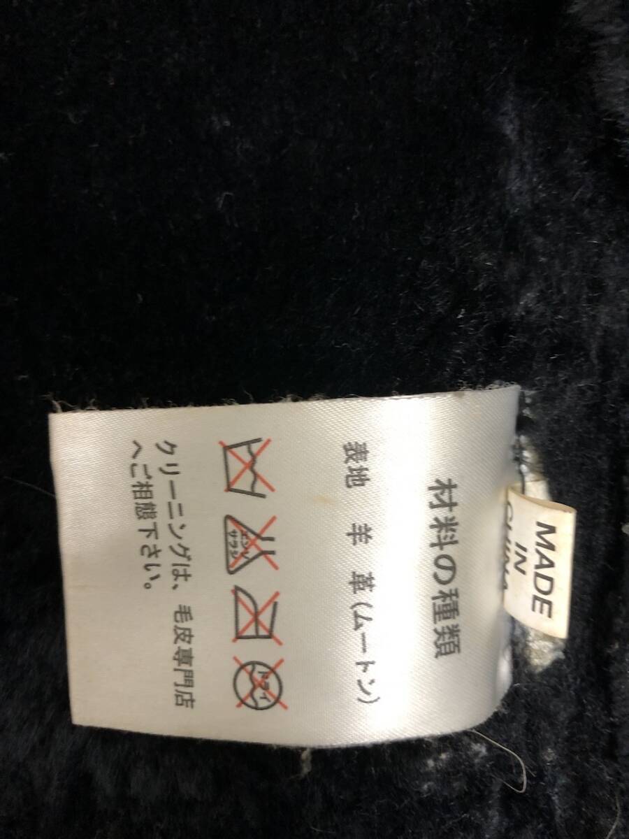 B-7 フライトジャケット ムートン 羊革 コート アウター メンズ TYPE B-7 ブラック 黒 メンズ XS シープスキン CH1023-7_画像6