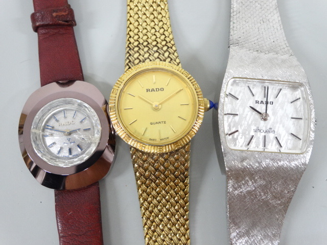 ジャンク 5点セット まとめて RADO ラドー バルボアV 等 113.9505.4 133.9571.2 179.5244.2 他 クオーツ 等 メンズ レディース 腕時計 _画像4