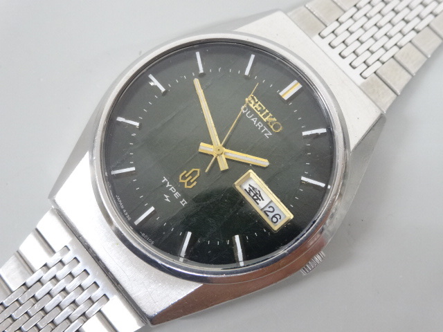 ジャンク 2点セット まとめて SEIKO セイコー TYPE Ⅱ タイプ 2 4336-8060 グリーン 緑 文字盤 3802-7010 クオーツ メンズ 腕時計_画像2